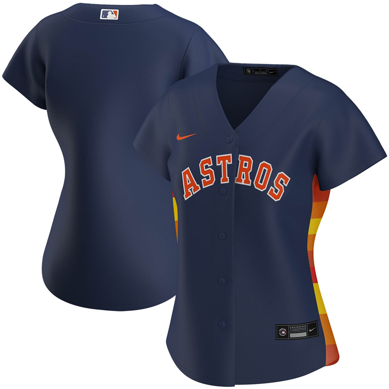 2020 MLB Women Houston Astros Nike Navy Alternate 2020 Replica Team Jersey 1